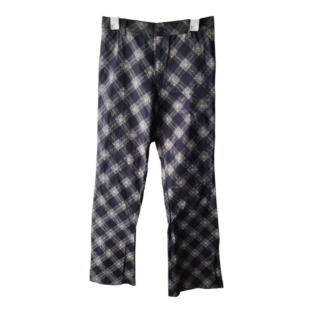 Motel rocks plaid flared trousers‎ Womens Size M
